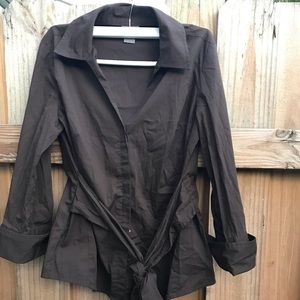Ann Taylor button up blouse with wrap around.